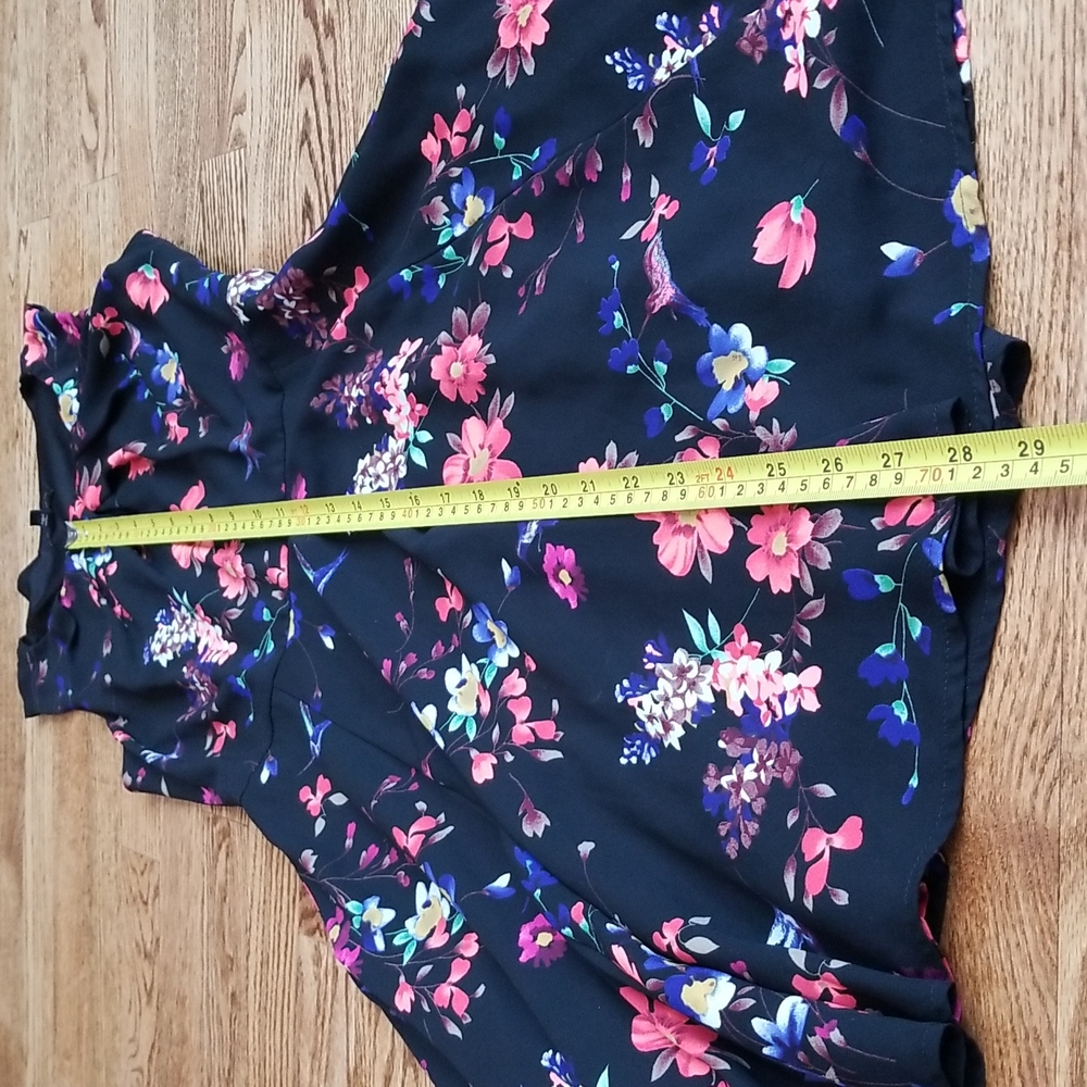 (0) Express Floral Fit & Flare Dress Keyhole Chest Cutout Summer Beach Vacation - Picture 5 of 8